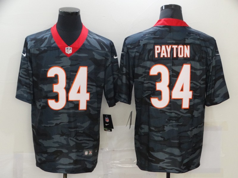 Men's Chicago Bears Walter Payton #34 Gray Camouflage Jersey